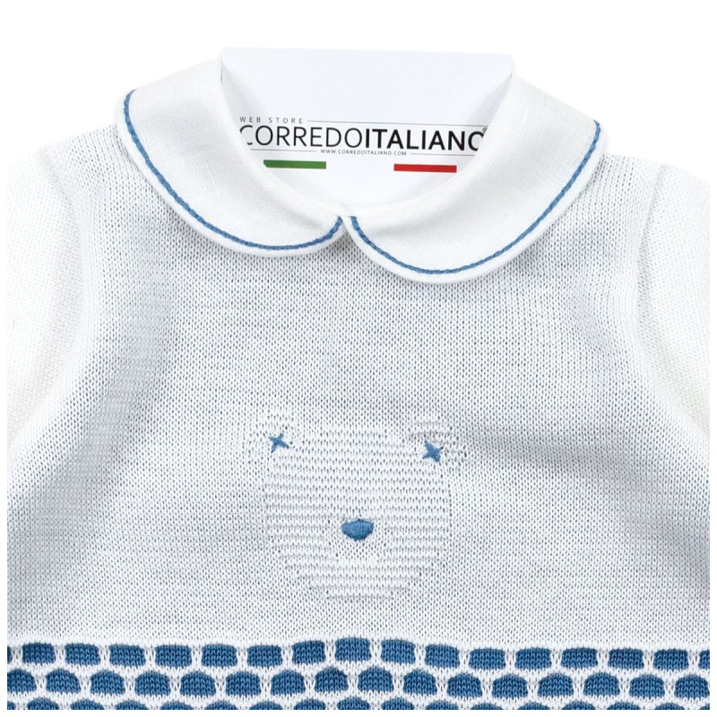 Tutina neonato in filo tricot - Stella | Corredoitaliano.com Tutina neonato in filo tricot - Stella | Corredoitaliano.com