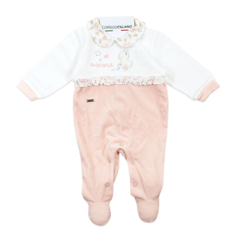 Baby Girl Velour Sleepsuit – Mio Piccolo TU385R