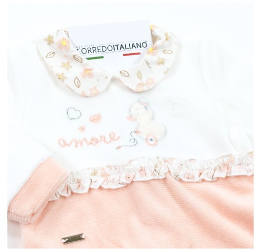 Baby Girl Velour Sleepsuit – Mio Piccolo TU385R 2