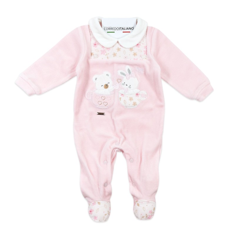 Tutina per neonata in ciniglia - Mio Piccolo TU386RR