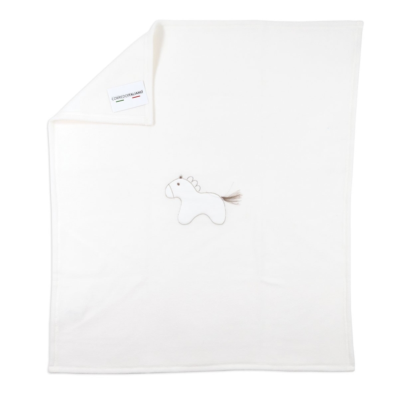 Little Horse - Fleece blanket for cradle pram - Corredoitaliano