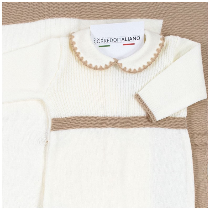 Newborn girl's first layette set in wool blend - Prime Emozioni