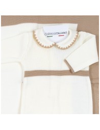 Newborn girl's first layette set in wool blend - Prime Emozioni