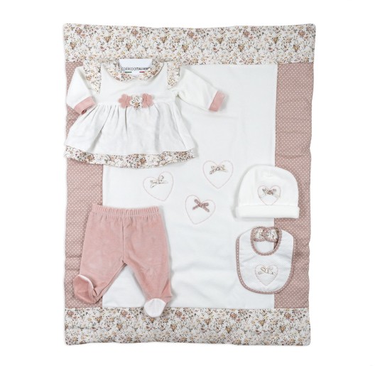 Velour Coming Home Set for Baby Girl by Le Chicche