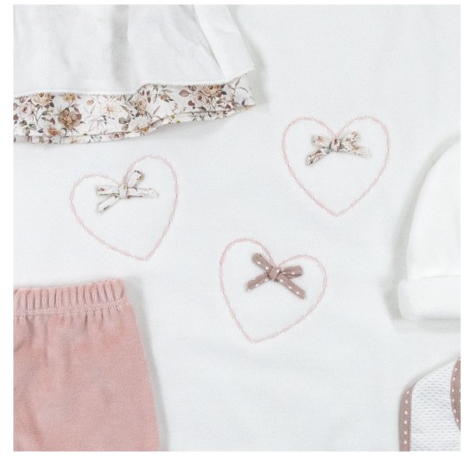 Velour Coming Home Set for Baby Girl by Le Chicche 2