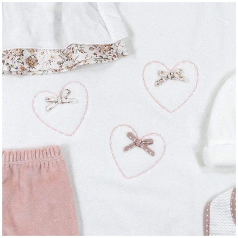 Velour Coming Home Set for Baby Girl by Le Chicche LCH7690A25