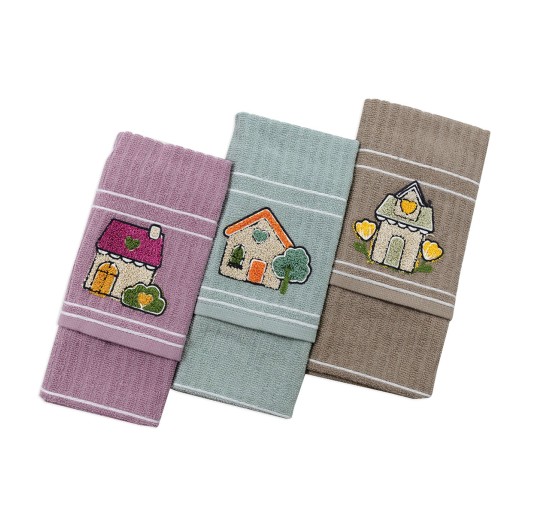 Home - Set 3 cloths pure cotton - Vingi Ricami
