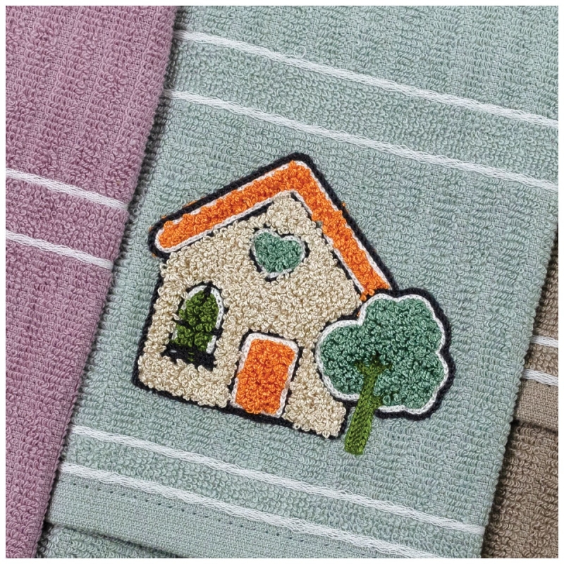 Home - Set 3 cloths pure cotton - Vingi Ricami