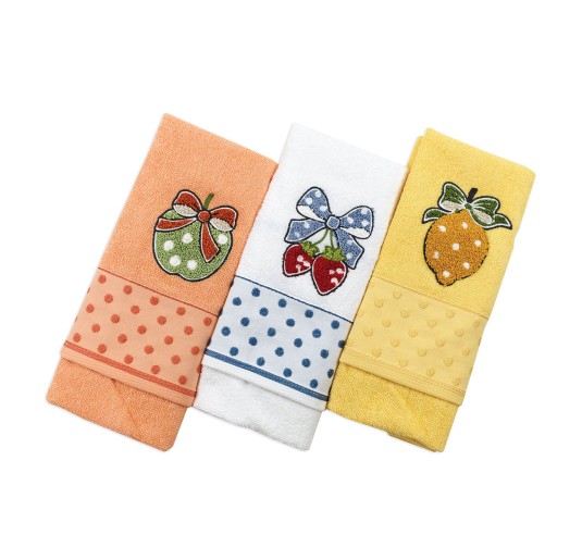 Pois - Set 3 cloths pure cotton - Vingi Ricami