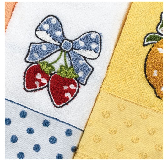 Pois - Set 3 cloths pure cotton - Vingi Ricami 2