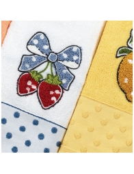 Pois - Set 3 cloths pure cotton - Vingi Ricami