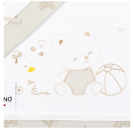 Crib and Pram Bedding Set - Teddy Bear and Duckling - Mio Piccolo LC13372 2