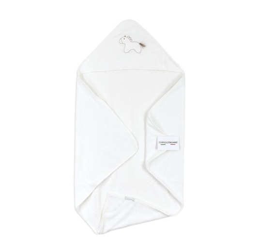 Embroidered Terry Triangular Baby Bathrobe – Pony – Coccode’ Firenze C62621A