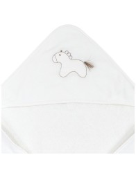 Embroidered Terry Triangular Baby Bathrobe – Pony – Coccode’ Firenze