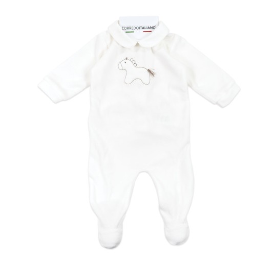 Embroidered Chenille Baby Romper with Pony – Coccode’ Firenze C62000A