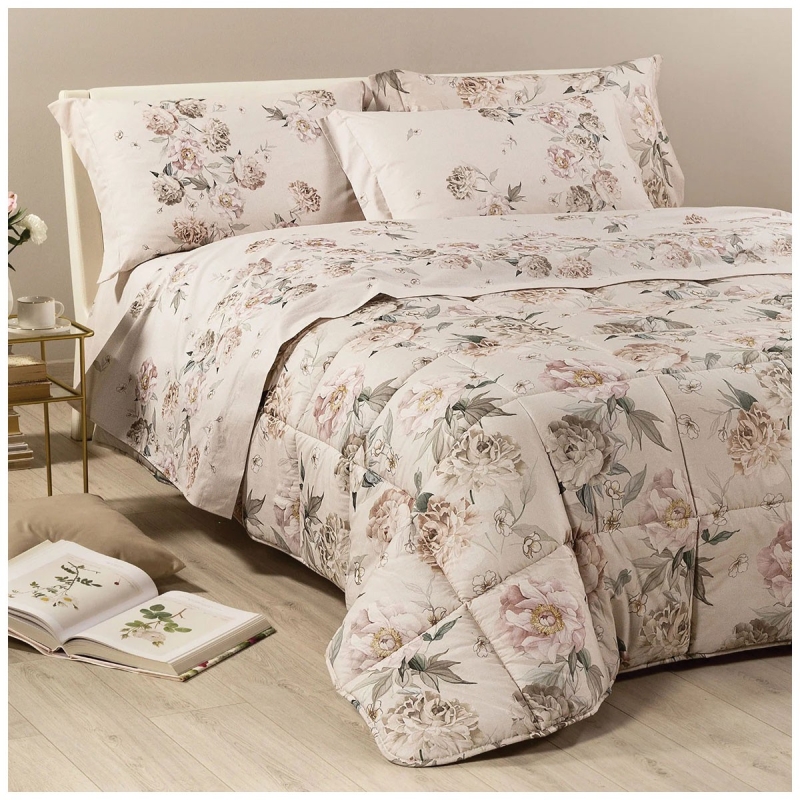 Trapunta invernale matrimoniale - Peoni Queen - Caleffi Home