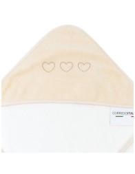 Embroidered Terry Triangular Baby Bathrobe – Hearts – Coccode’ Firenze | Corredoitaliano