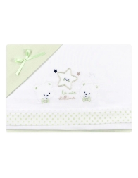 Crib and Cot Sheet Set - My Little Star - Mio Piccolo LL929 - Green