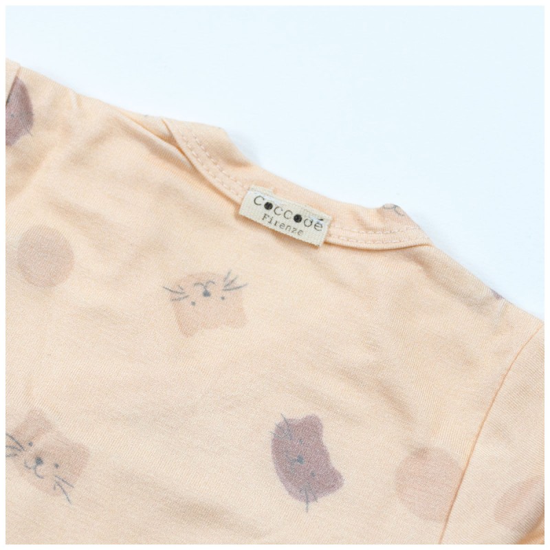 Side-Opening Bamboo Bodysuit - Kittens - Coccodè Firenze C00804R