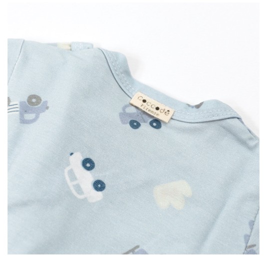 Side-Opening Bamboo Bodysuit - Cars - Coccodè Firenze 2