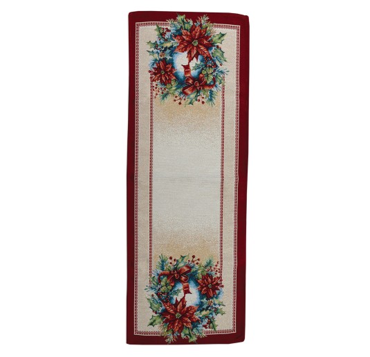 Stella di Natale - runner centrotavola natalizio tessuto Gobelin 40x100 cm