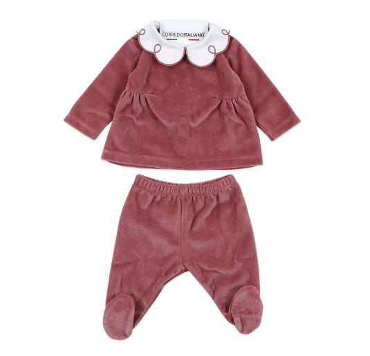 Embroidered Velour Baby Set - Coccode' Firenze C62055