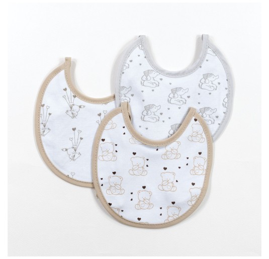 Set di 3 bavaglini in cotone primi giorni - IrgE BAby IR1373