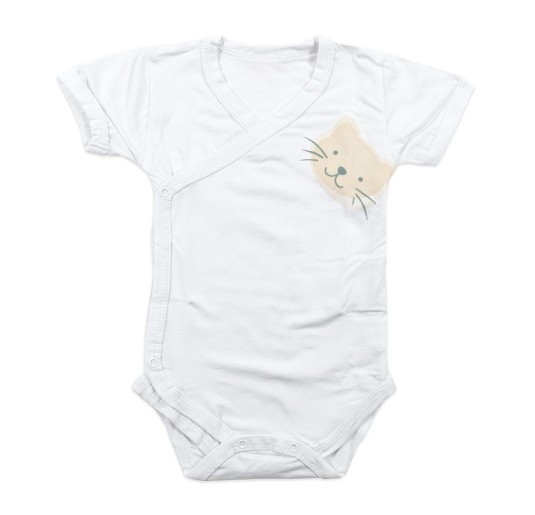 Side-Opening Bamboo Bodysuit - Kitty - Coccodè Firenze