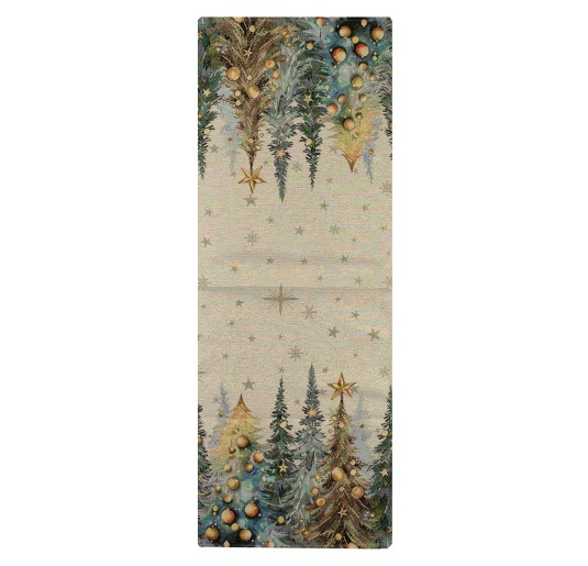 Gold - table runner Christmas Gobelin fabric 40x100 cm