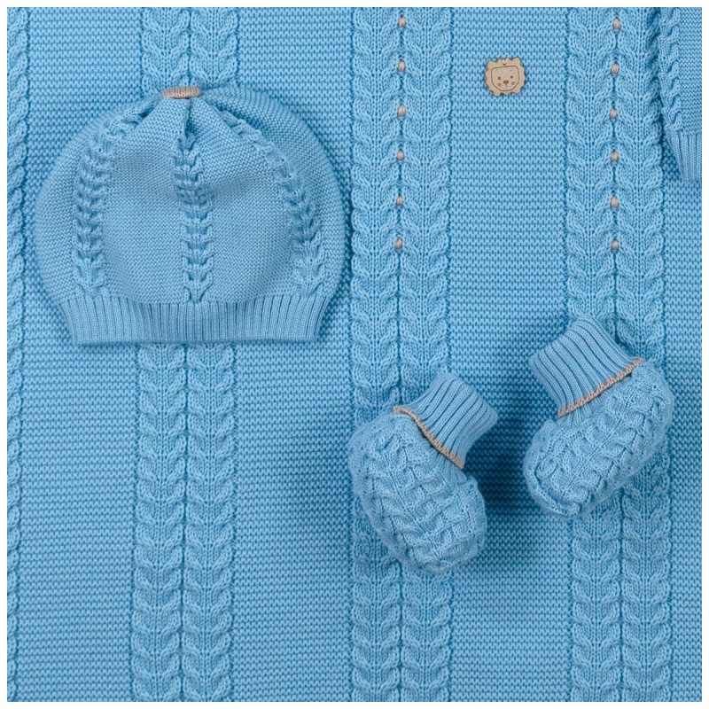 Newborn Boy Layette Set in Pure Wool - Stella Newborn Boy Layette Set in Pure Wool - Stella