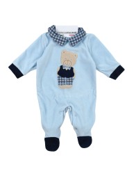 Tutina in ciniglia con colletto quadretti - Nazareno Gabrielli NG211027AZ