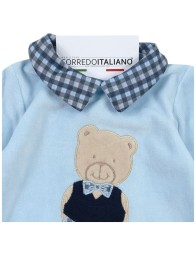 Tutina in ciniglia con colletto quadretti - Nazareno Gabrielli NG211027AZ