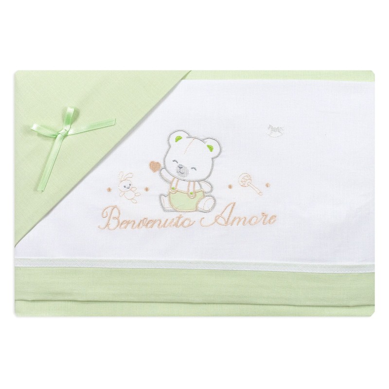 Set lenzuola per culla lettino - Benvenuto Amore -Mio Piccolo