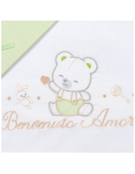 Set lenzuola per culla lettino - Benvenuto Amore -Mio Piccolo