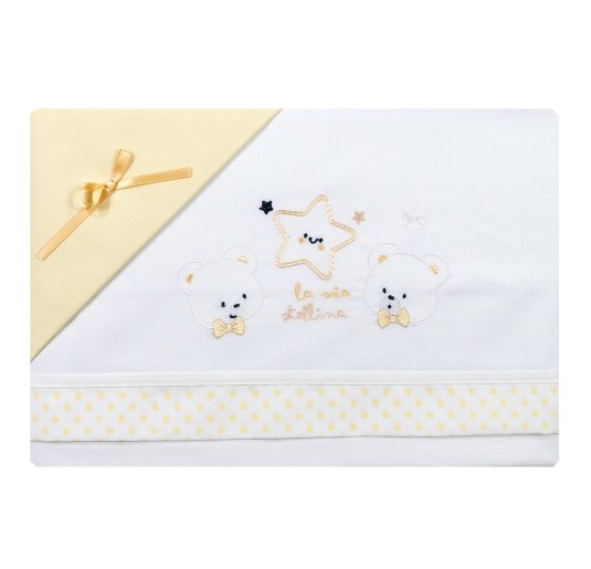 Crib and Cot Sheet Set - My Little Star - Mio Piccolo LL929 - Green 2