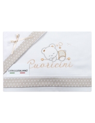 Set lenzuola culletta e carrozzina - Cuoricini - Mio Piccolo LC13307