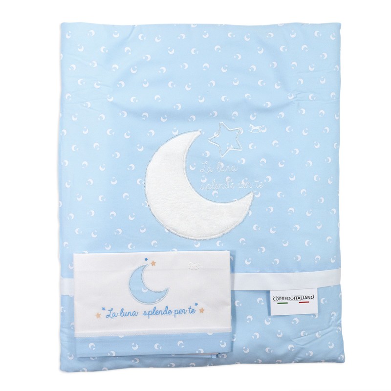 Duvet and sheet set for pram cradle - Mio Piccolo - Sky