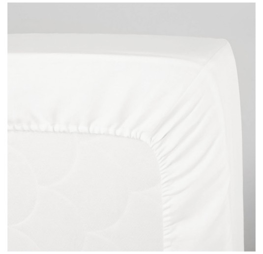 Fitted double sheet in linen-cotton blend with elastic... 2