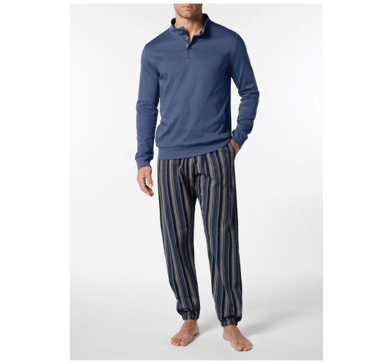 Pajamas with Buttons in Warm Interlock Cotton - Perofil VPRT93204 2