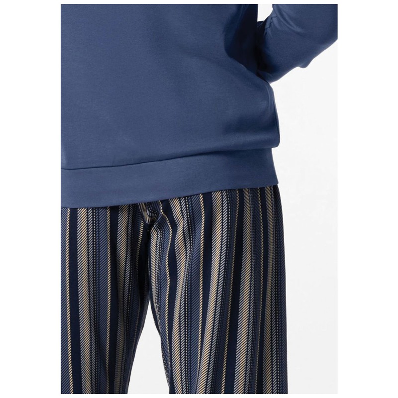 Perofil long pajama set in warm cotton, ideal for cold winter nights