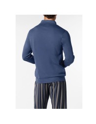 Striped pants detail of Perofil warm cotton pajamas with ankle cuffs