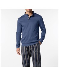 Pajamas with Buttons in Warm Interlock Cotton - Perofil VPRT93204