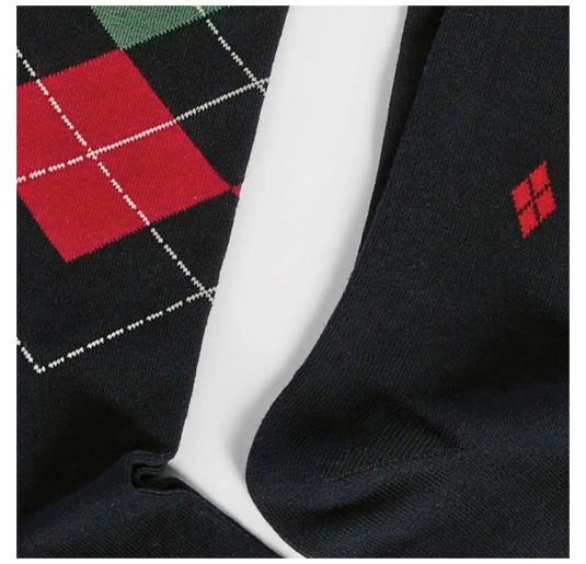 Long winter Perofil socks in warm cotton with elegant argyle pattern 2