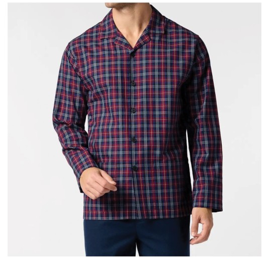 Flannel Soft Pajamas with Front Opening – Cherry Check –...