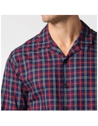 Flannel Soft Pajamas with Front Opening – Cherry Check – Perofil VPRT93212