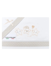 Baby cotton sheet with embroidered stars – comfort and Made in Italy style