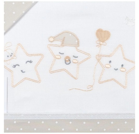 Lenzuolo neonato in cotone con ricamo stelline – comfort e stile Made in Italy 2