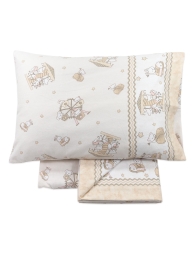 Flannel Cot Crib Sheet Set – Simba Beige – Biancaluna