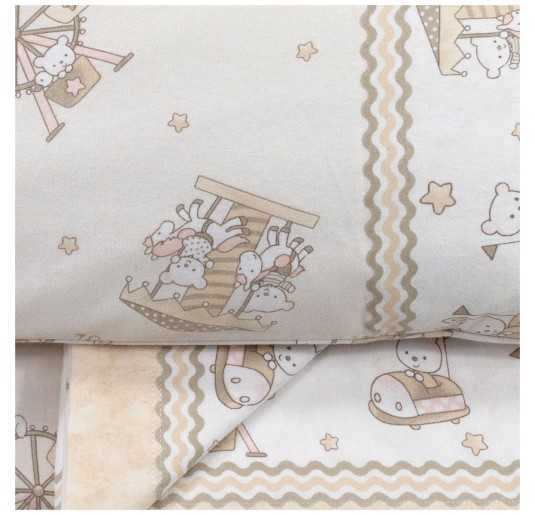 Flannel Cot Crib Sheet Set – Simba Beige – Biancaluna 2