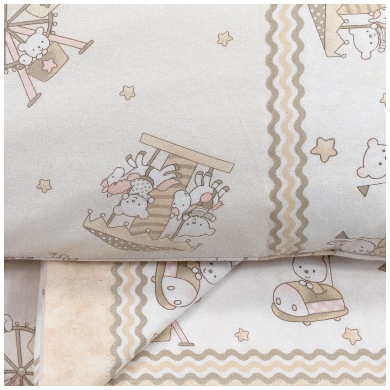 Flannel Cot Crib Sheet Set – Simba Beige – Biancaluna